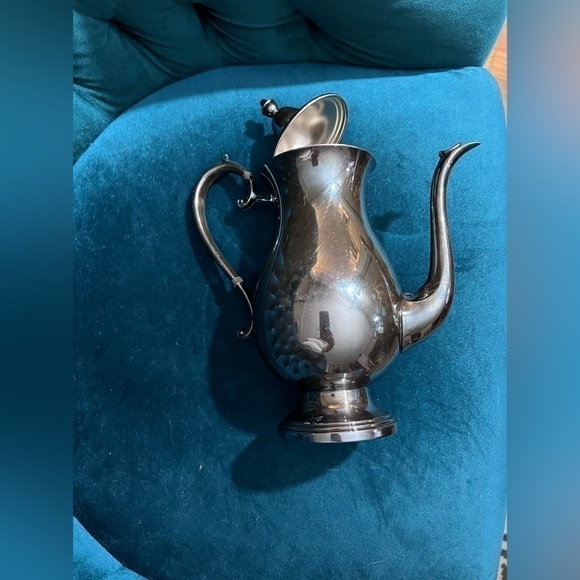 1980s F. B. rogers silver tea pot with art deco flair - Picture 7 of 13